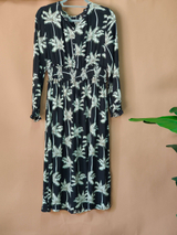 Custom Luxury Plus Size Floral Silk Dress med lange ermer i bulk